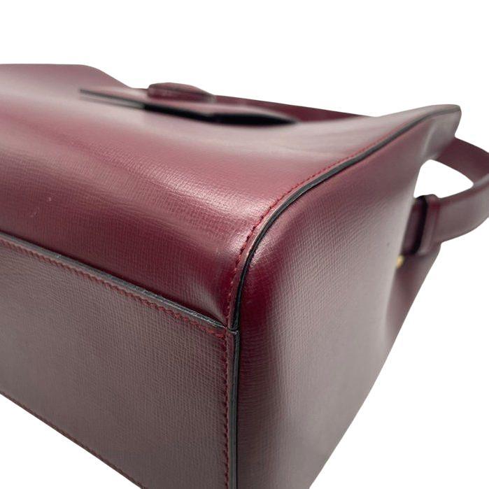 Cartier Vintage Must de Leather Shoulder Bag in Bordeaux Red - VeeLuxeCollectives