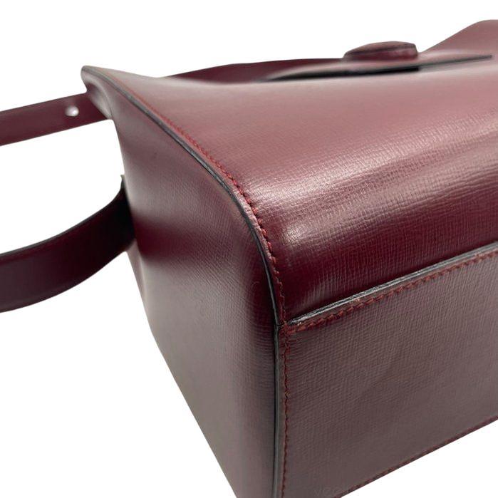 Cartier Vintage Must de Leather Shoulder Bag in Bordeaux Red - VeeLuxeCollectives