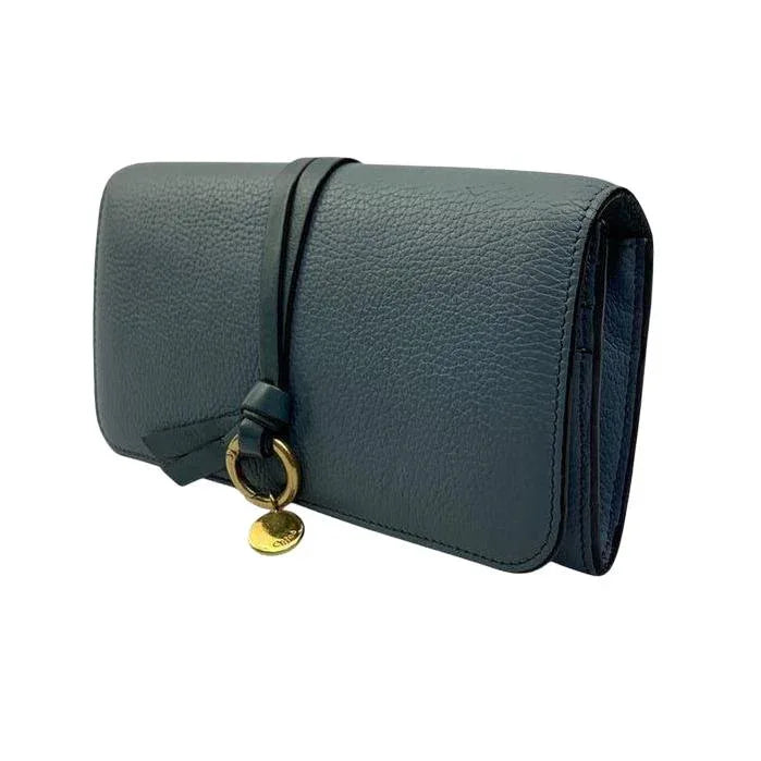 Chloé Alphabet Compact Green Leather Wallet for Women - VeeLuxeCollectives