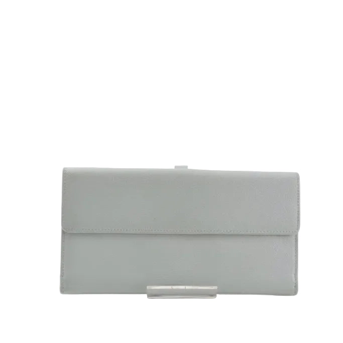 Authentic Chanel Azure Blue Leather Wallet Slim Luxury Purse