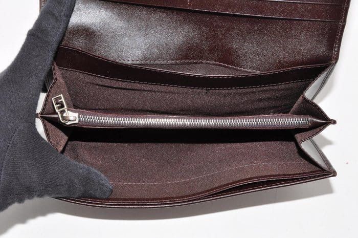 Fendi brown wallet, Zucca canvas pattern detail