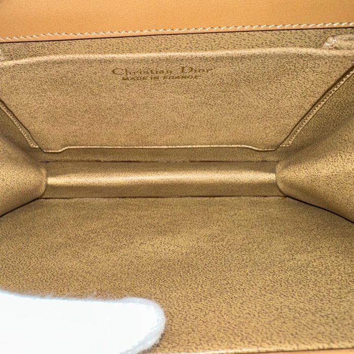 Christian Dior Brown Leather Shoulder Bag – Gold-Tone Hardware
