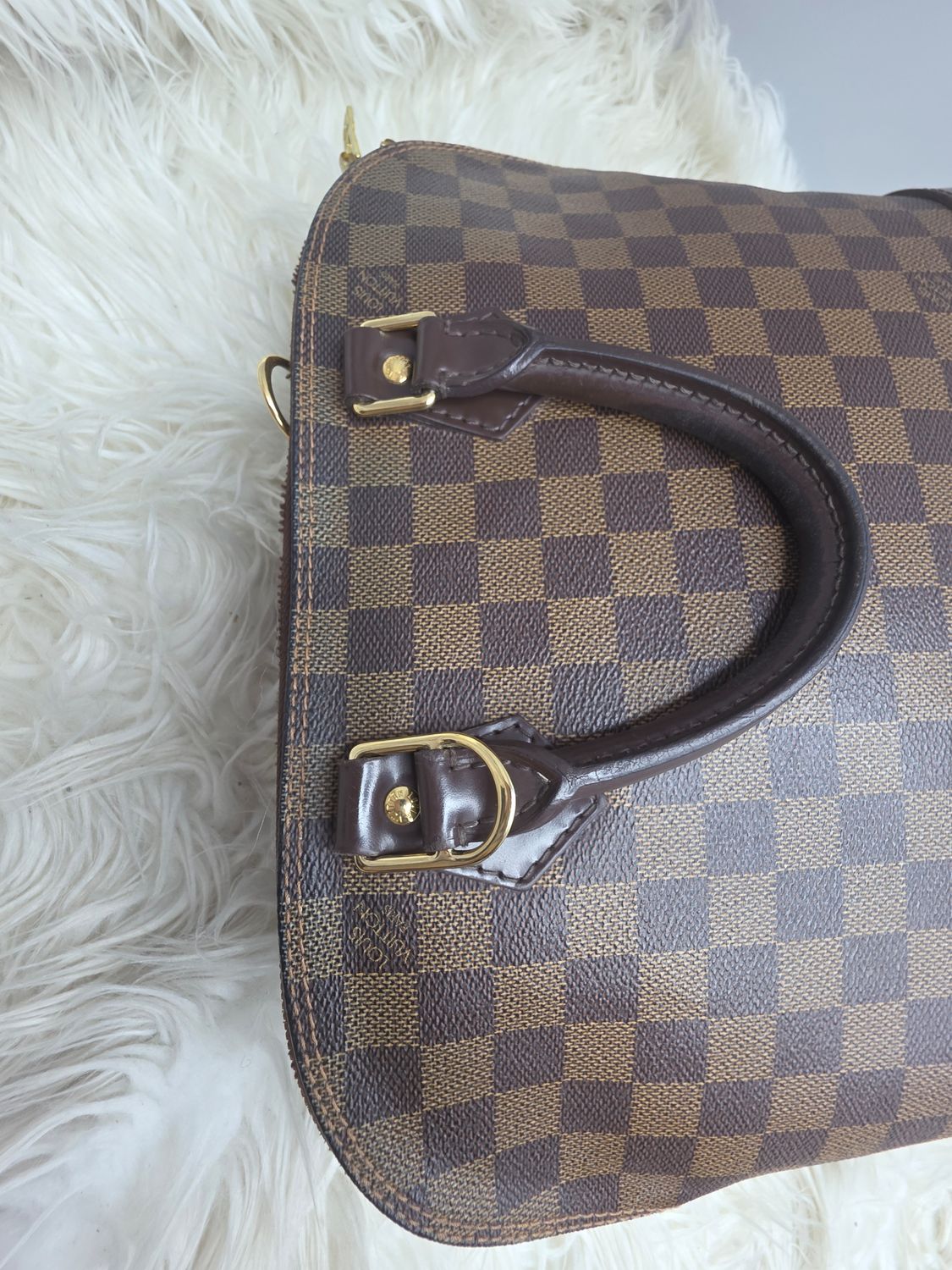 LV Alma PM, flat pocket interior detail