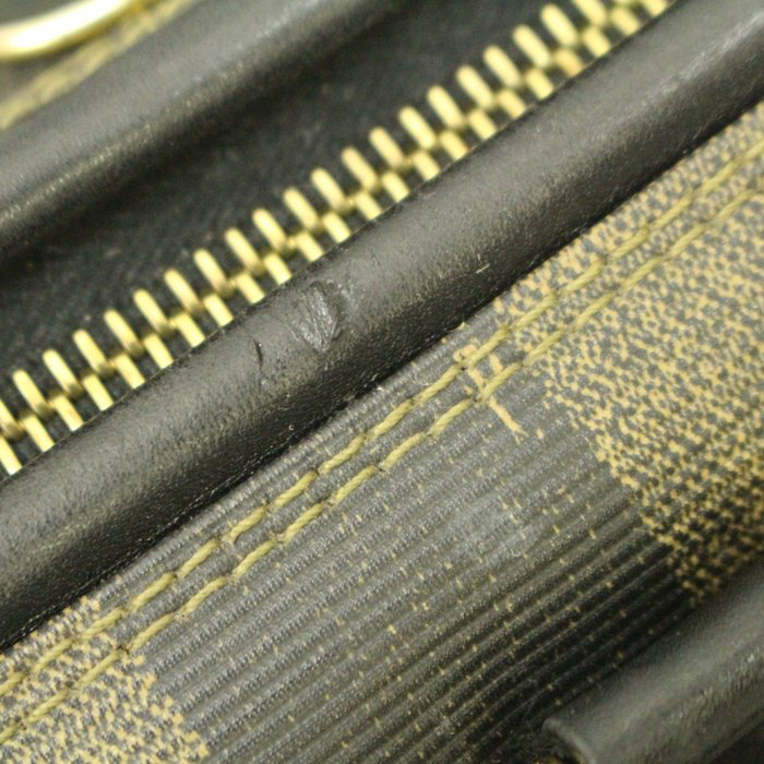 Fendi Pecan Vintage Handbag –black/brown Pequin stripe pattern