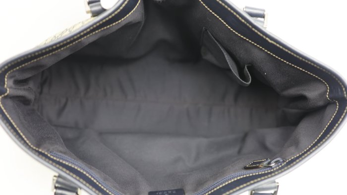 Gucci Vintage GG Plus Monogram Tote Bag – Navy Leather Trim