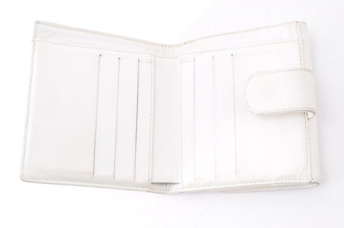 Chanel White Caviar Leather Bi-Fold Wallet