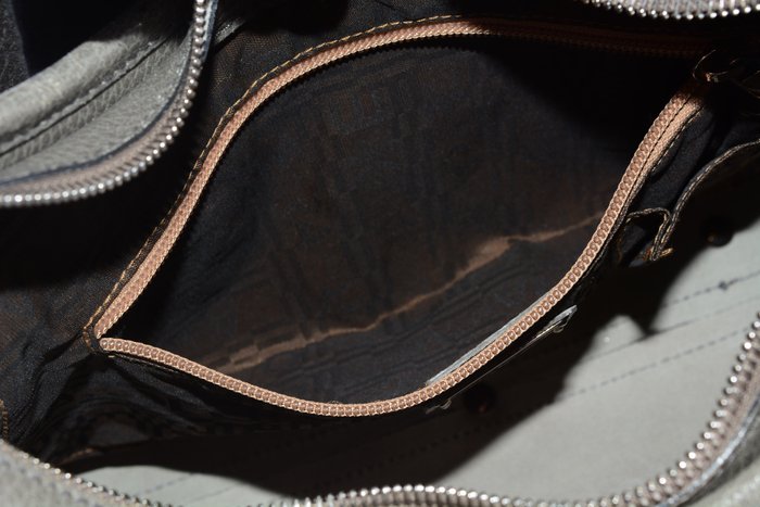 Salvatore Ferragamo Grey Leather Shoulder Bag