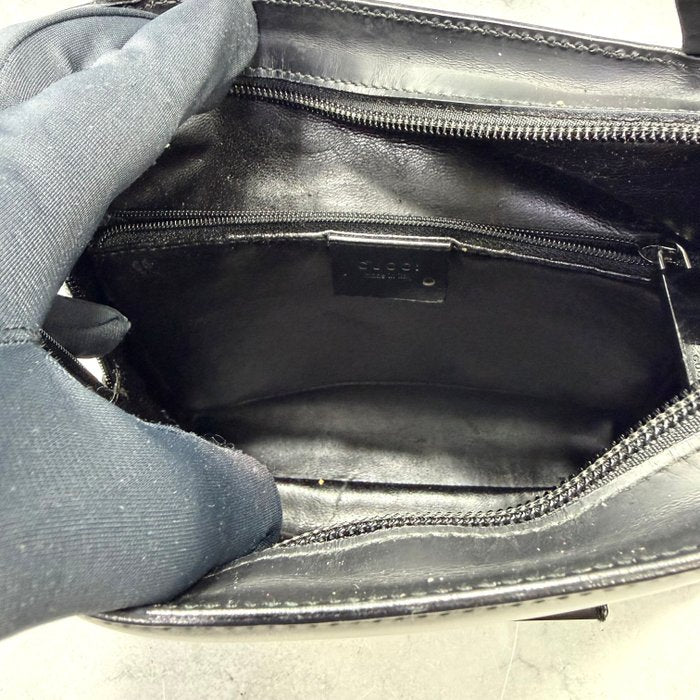Gucci Black Leath Tote bag – G-Shaped Plaque