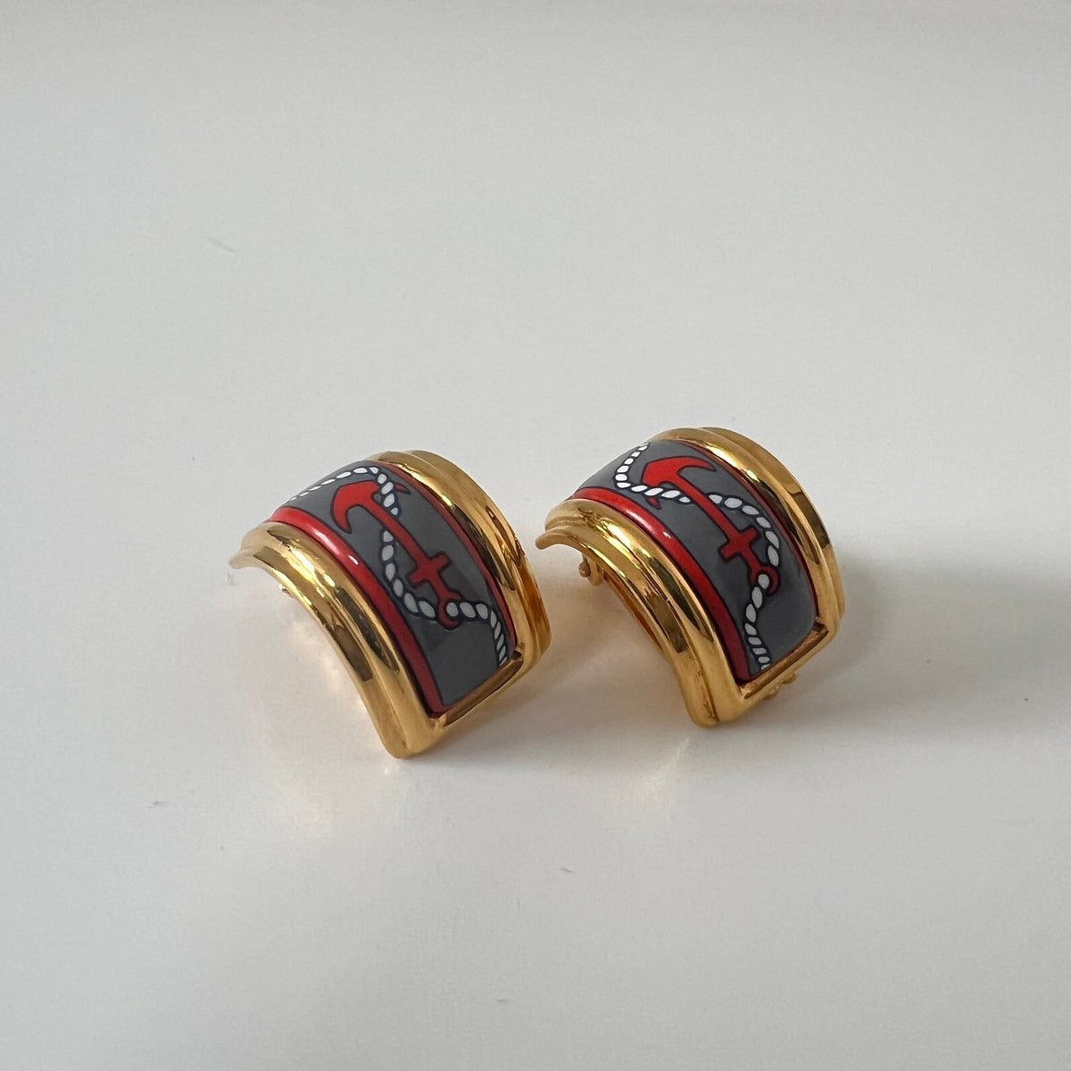 Hermès Email Anchor & Rope Enamel Jewellery – Gold-Tone & Multicolour