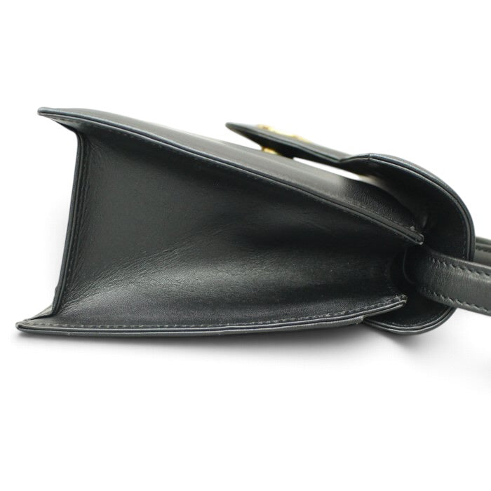 Givenchy Vintage Black Leather Handbag -gold hardware