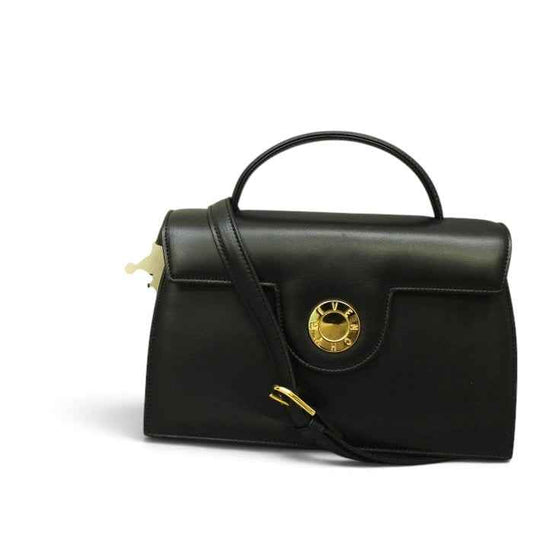 Givenchy Vintage Black Leather Handbag -gold hardware