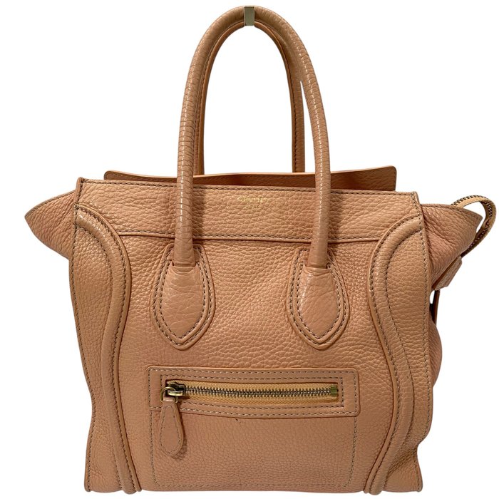 Céline Luggage  Pink and Beige Leather Handbag