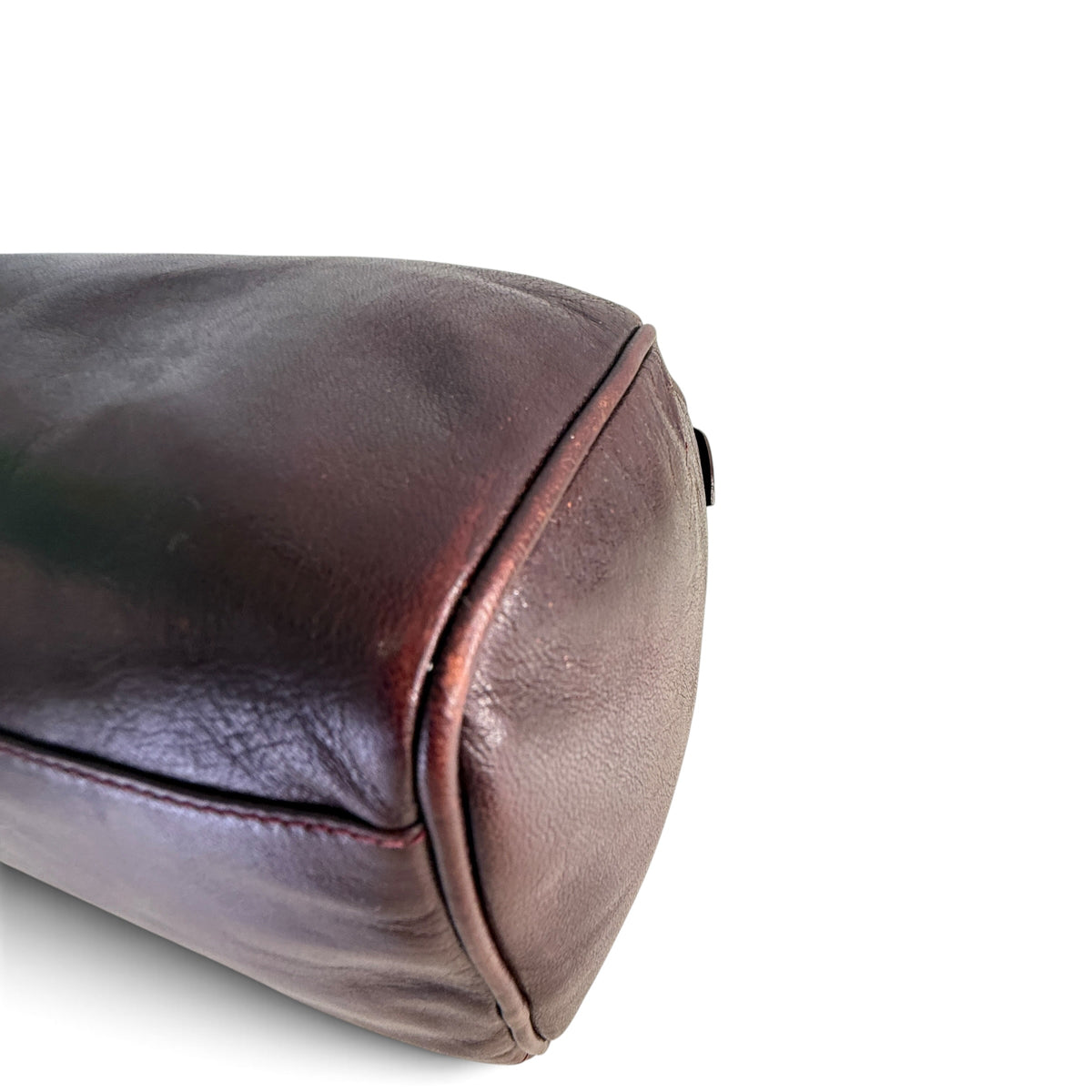 Fendi Boston Hand Bag burgundy