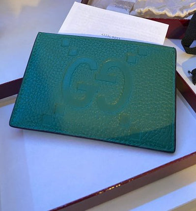 Gucci Green Grained Leather Card Holder