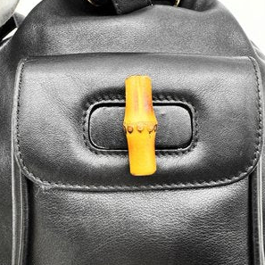 Gucci Bamboo Black Leather Backpack