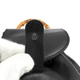 Gucci Bamboo Black Leather Backpack