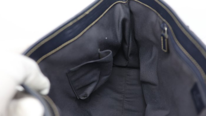 Gucci Vintage GG Plus Monogram Tote Bag – Navy Leather Trim