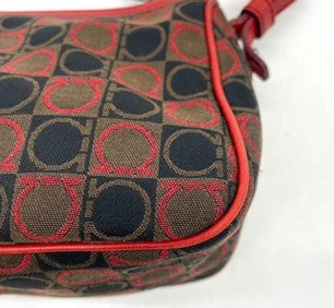 Salvatore Ferragamo Vintage Gancini Handbag – Canvas and Red Leather