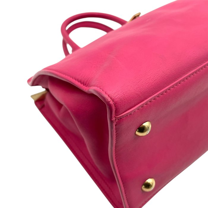 Saint Laurent Pink Leather Two-Way Handbag – Gold-Tone Hardware