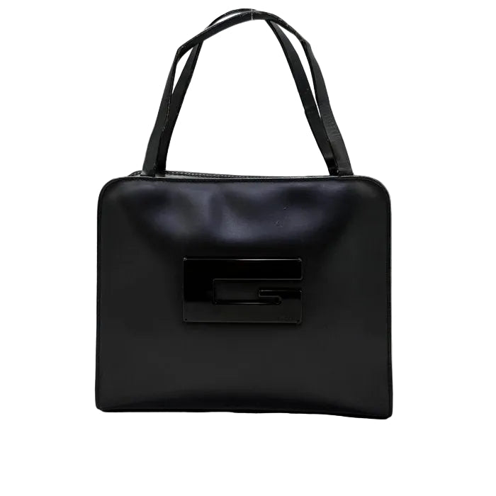 Gucci Black Leath Tote bag – G-Shaped Plaque