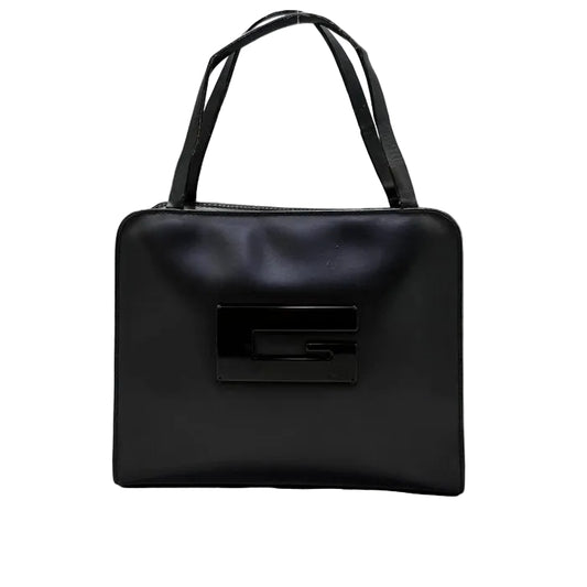 Gucci Black Leath Tote bag – G-Shaped Plaque
