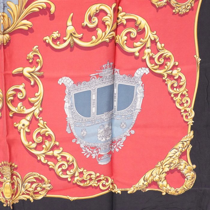 Hermès Carrosses d’Or Silk Carré 90 Scarf
