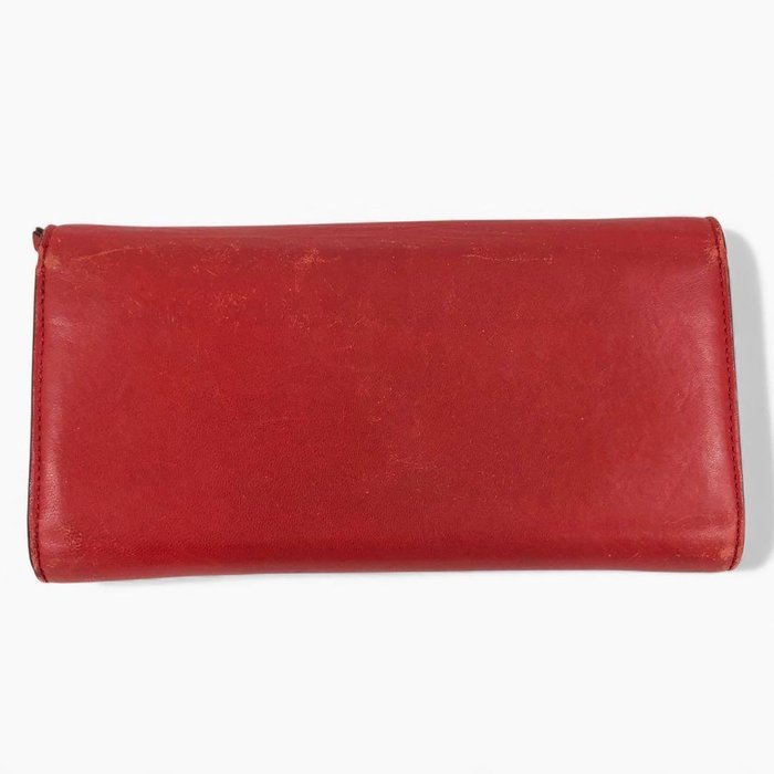 Chloé Red Long Wallet – Gold-Tone Detail