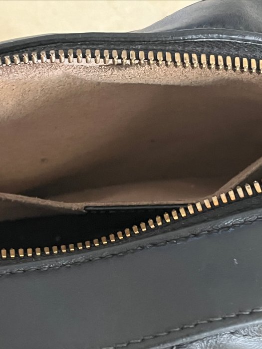 Gucci GG Marmont Animal Studs Black Leather Crossbody Bag