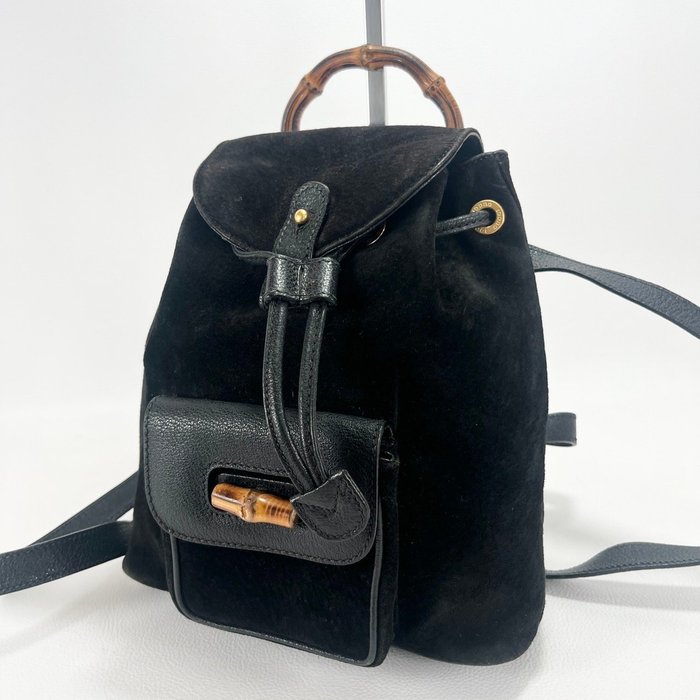 Gucci Black Leather Backpack Bag