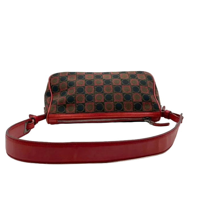 Salvatore Ferragamo Vintage Gancini Handbag – Canvas and Red Leather