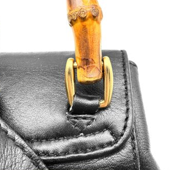 Gucci Bamboo Black Leather Backpack