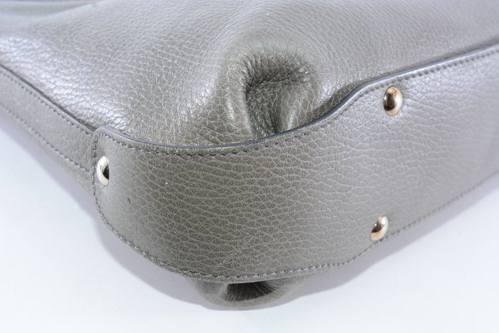 Salvatore Ferragamo Grey Leather Shoulder Bag