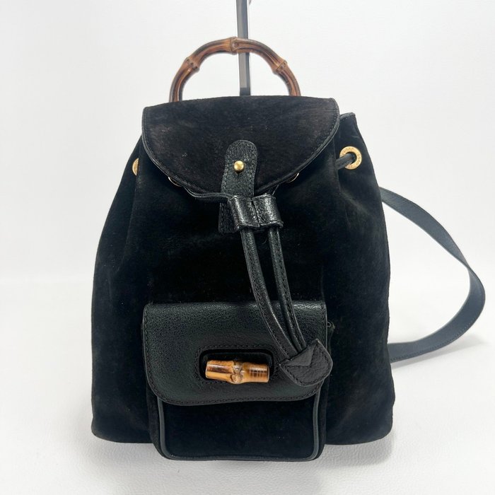 Gucci Black Leather Backpack Bag