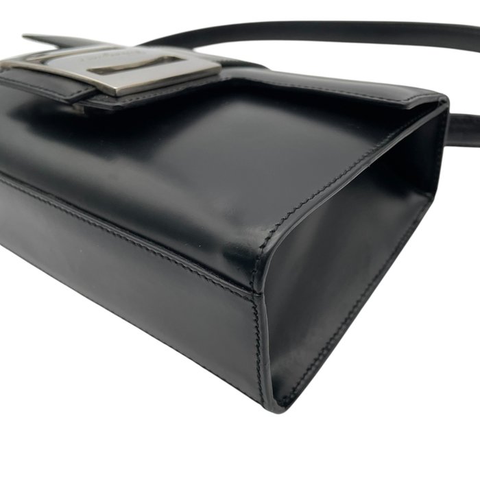 Salvatore Ferragamo Vara Bow Leather Mini Handbag in Black