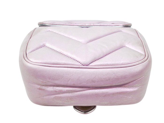 Gucci GG Marmont Mini Shoulder Bag in Iridescent Pink Leather