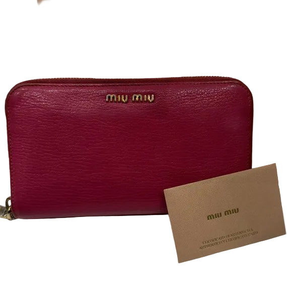 Miu Miu Zip-Around Wallet rose