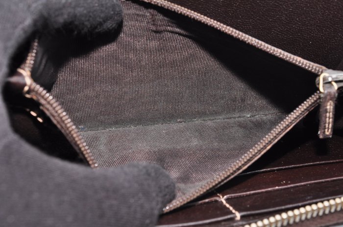 Gucci Brown Leather Zip-Around Wallet