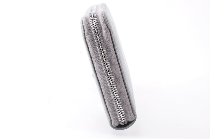 Prada Grey Saffiano Leather Zip-Around Wallet