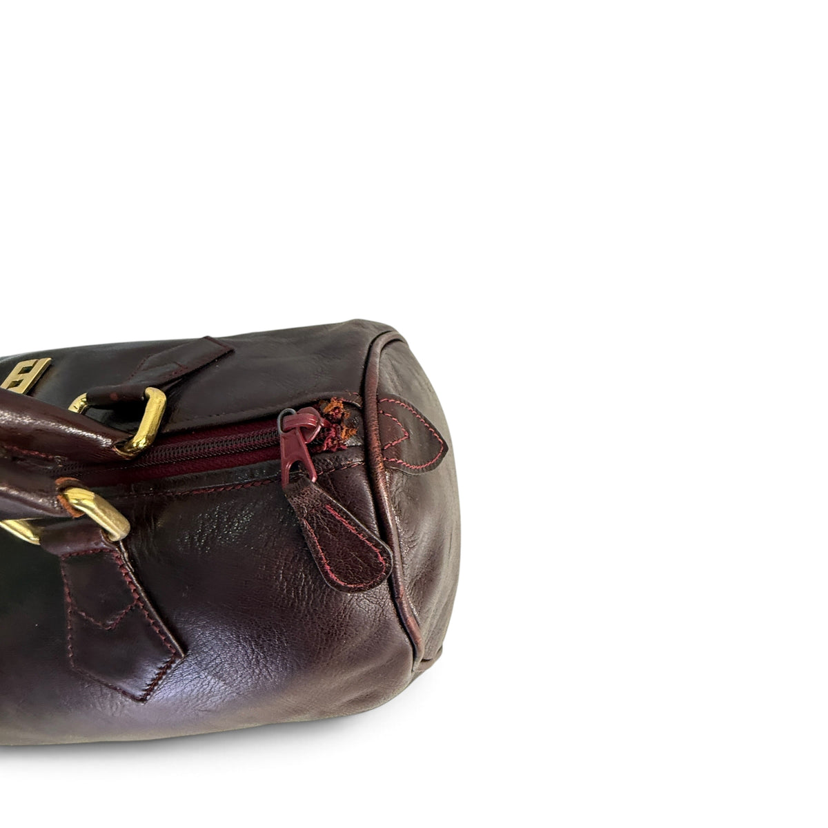 Fendi Boston Hand Bag burgundy