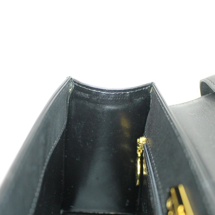 Givenchy Vintage Black Leather Handbag -gold hardware