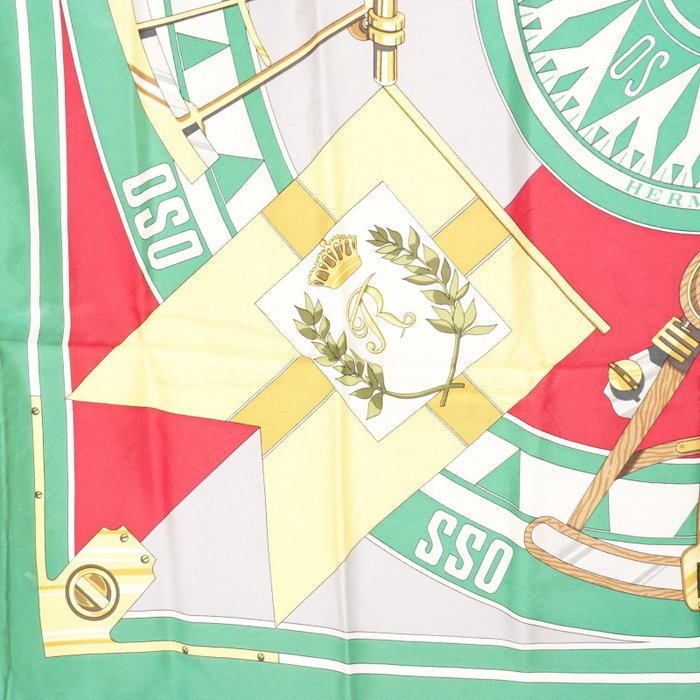 Hermès Carré 90 Silk Scarf Sextants Nautical Compass
