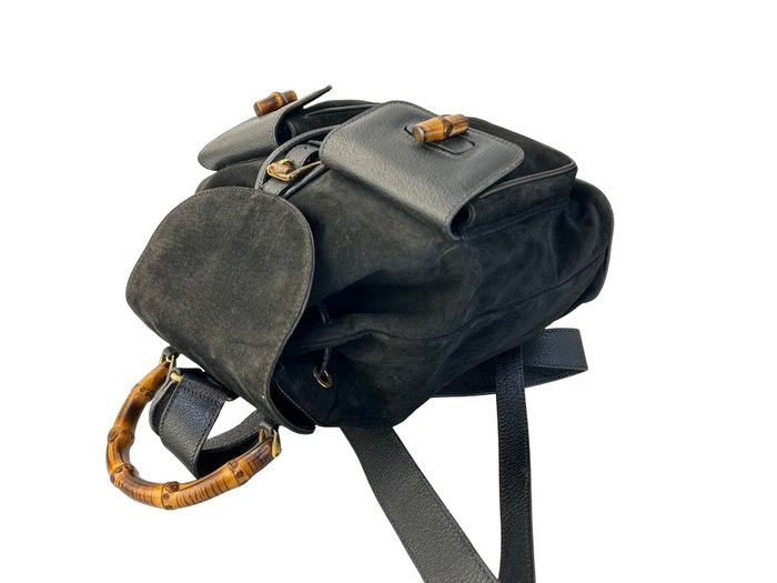 Gucci Bamboo Handle Black Backpack