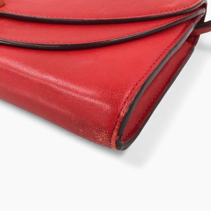 Chloé Red Long Wallet – Gold-Tone Detail