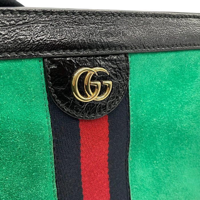 Pochette/Sac bandoulière Gucci toile rayée verte
