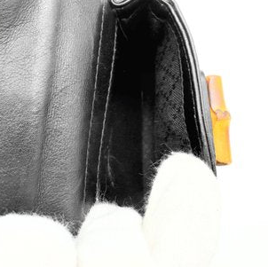 Gucci Bamboo Black Leather Backpack