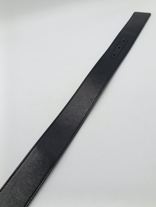 Gucci Black Leather Interlocking GG Buckle Belt