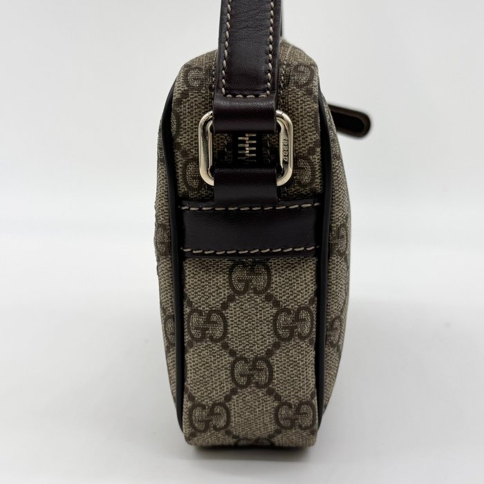Gucci GG Supreme Front-Zip Crossbody Bag – Beige & Brown