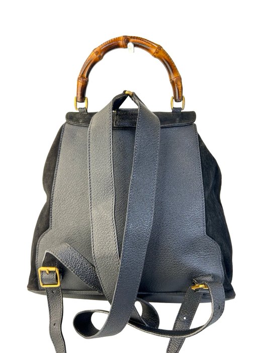 Gucci Bamboo Handle Black Backpack