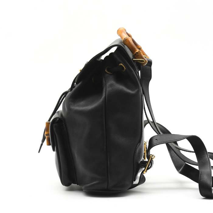 Gucci Bamboo Black Leather Backpack