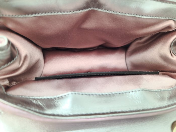 Gucci GG Marmont Mini Shoulder Bag in Iridescent Pink Leather